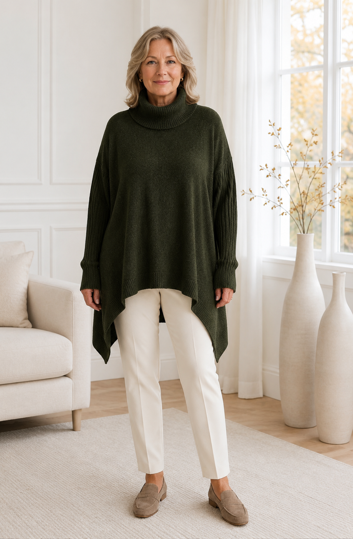 Elowen™ Asymmetrical Turtleneck Sweater