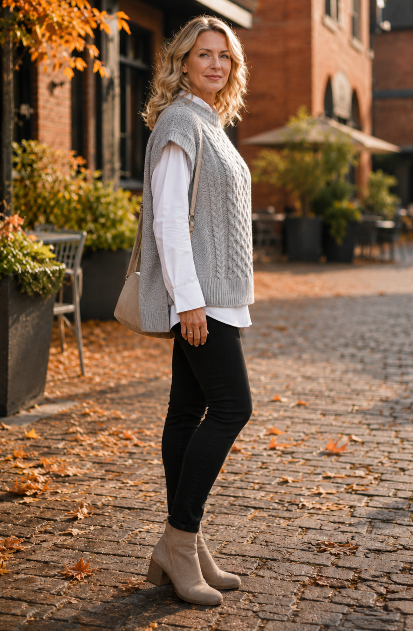 Cable Knit Sweater Vest for Women