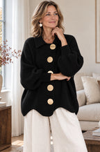 Camille™ Gold-Button Collared Cardigan