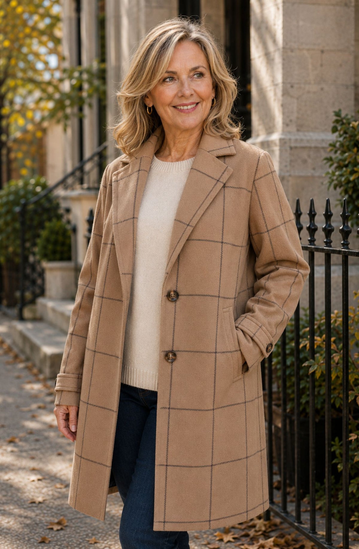 Marlena™ Classic Checked Long Coat