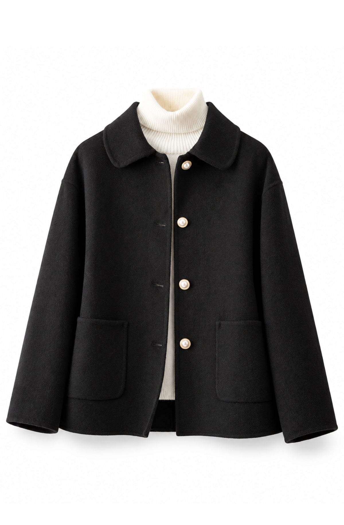 Marielle™ Pearl-Button Wool Jacket