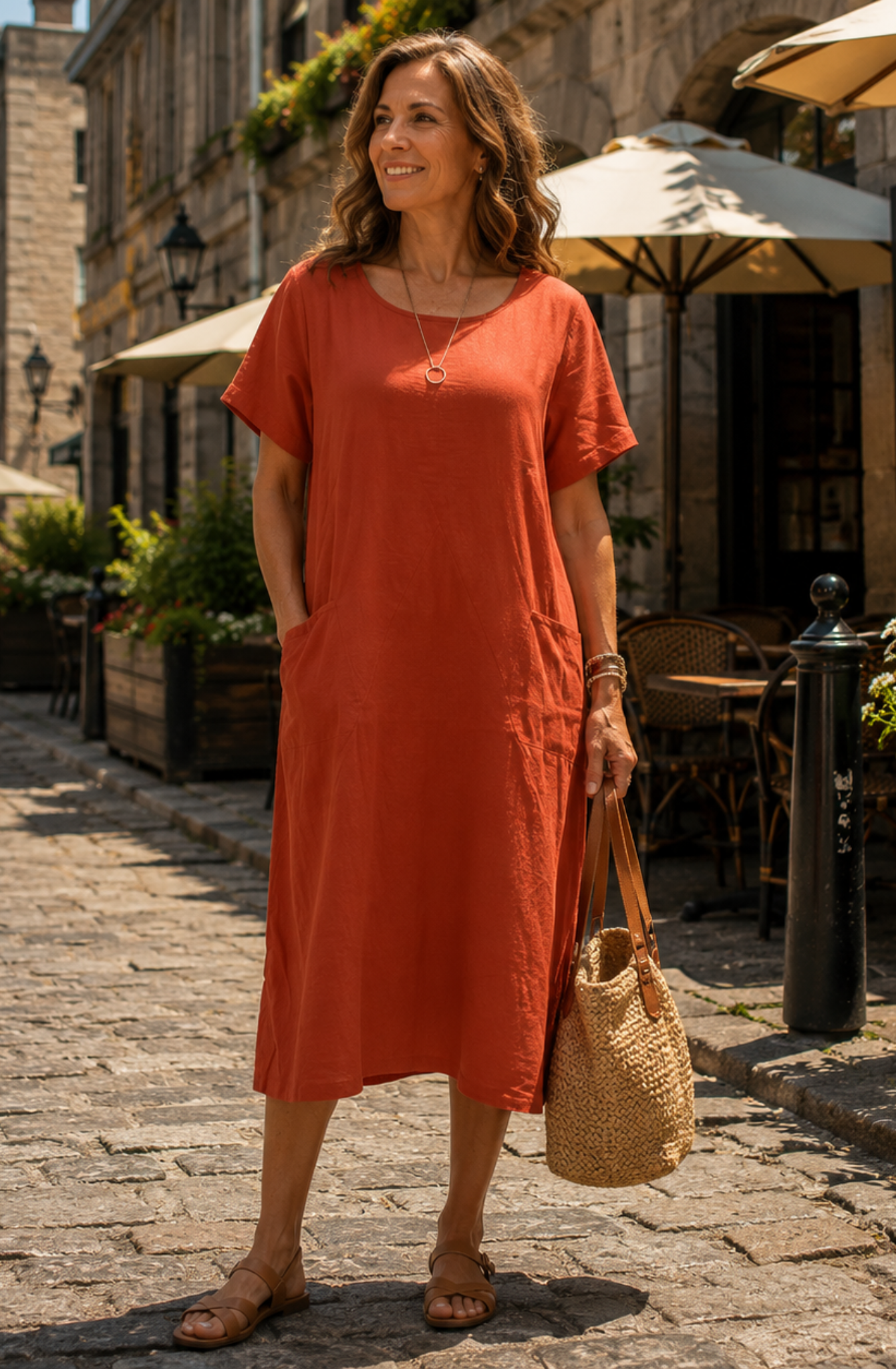 Aveline™ | Effortless Pocket Midi Dress