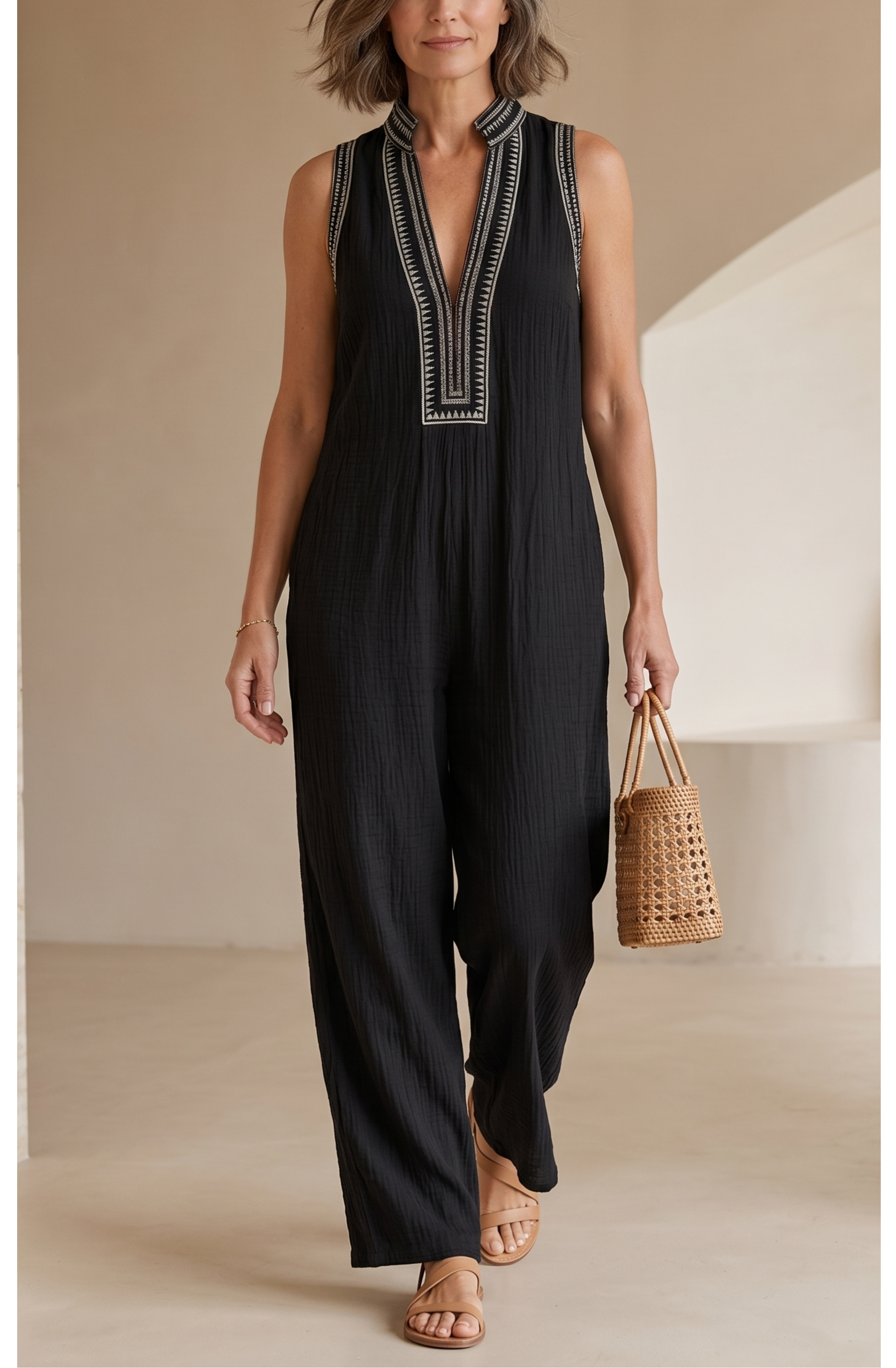 Aria’s™ | Refined Linen Jumpsuit