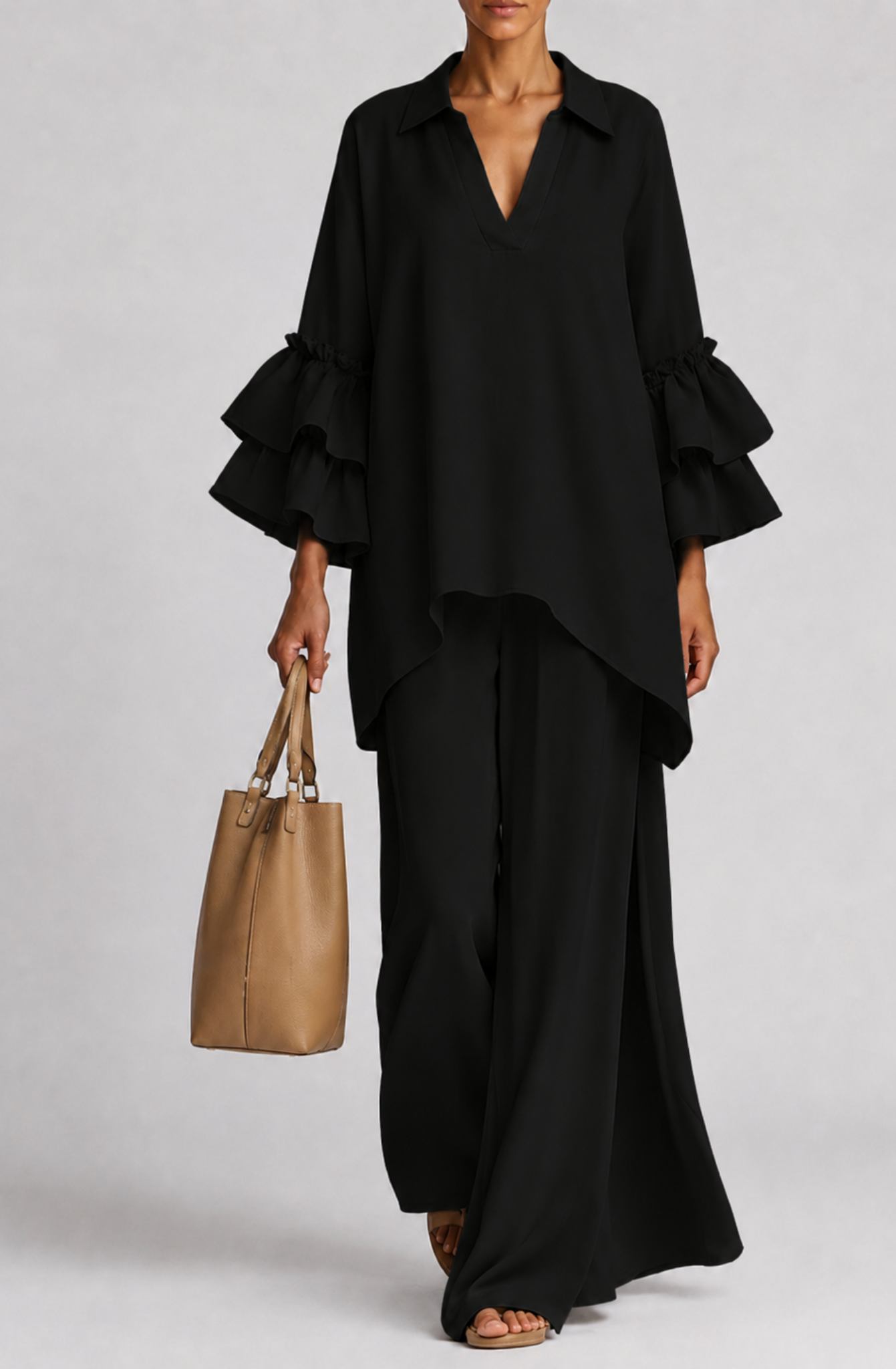 Celeste™ | Ruffle Sleeve Wide-Leg Set
