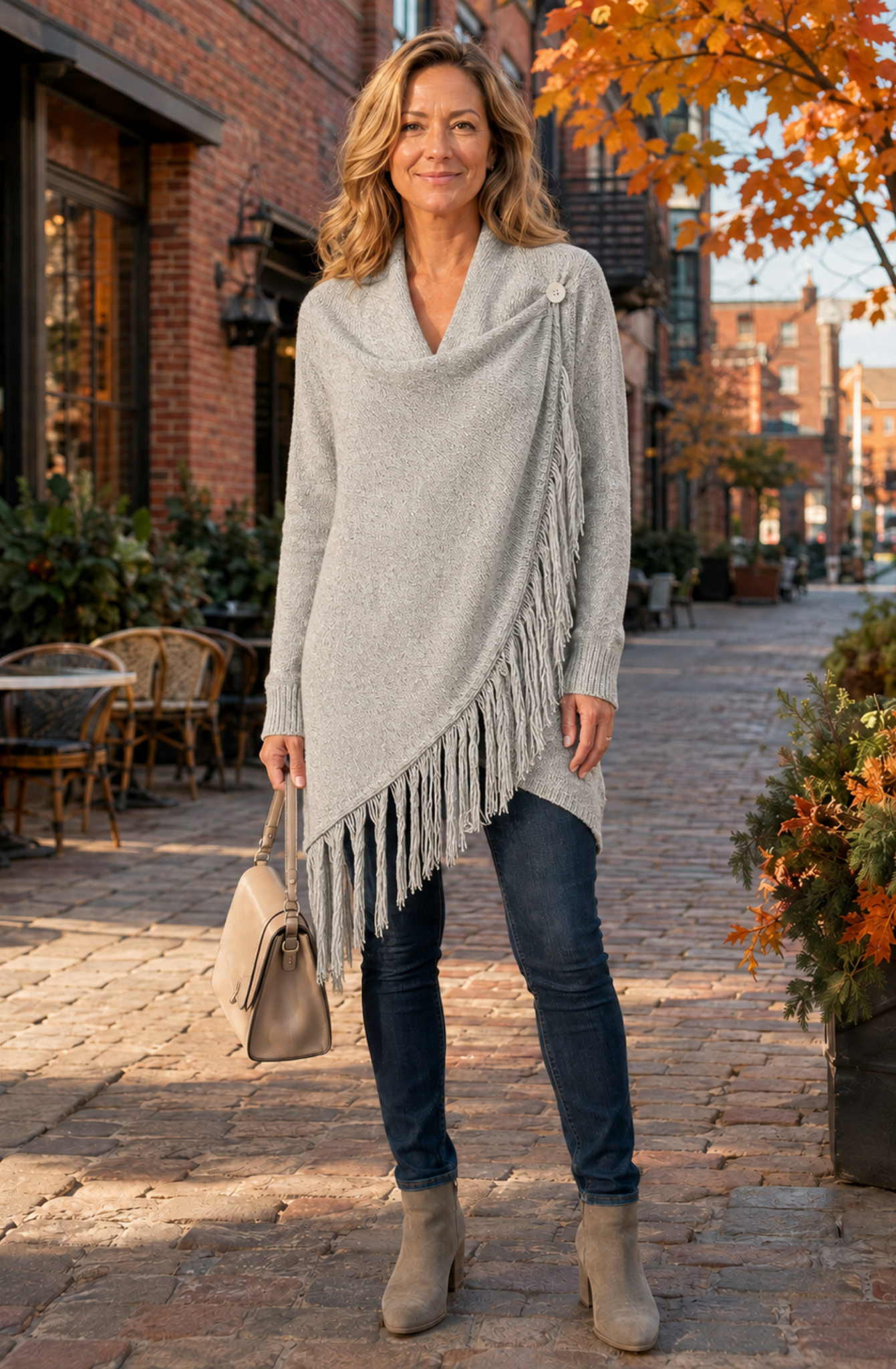 Sienna™ Fringe Wrap Knit Sweater