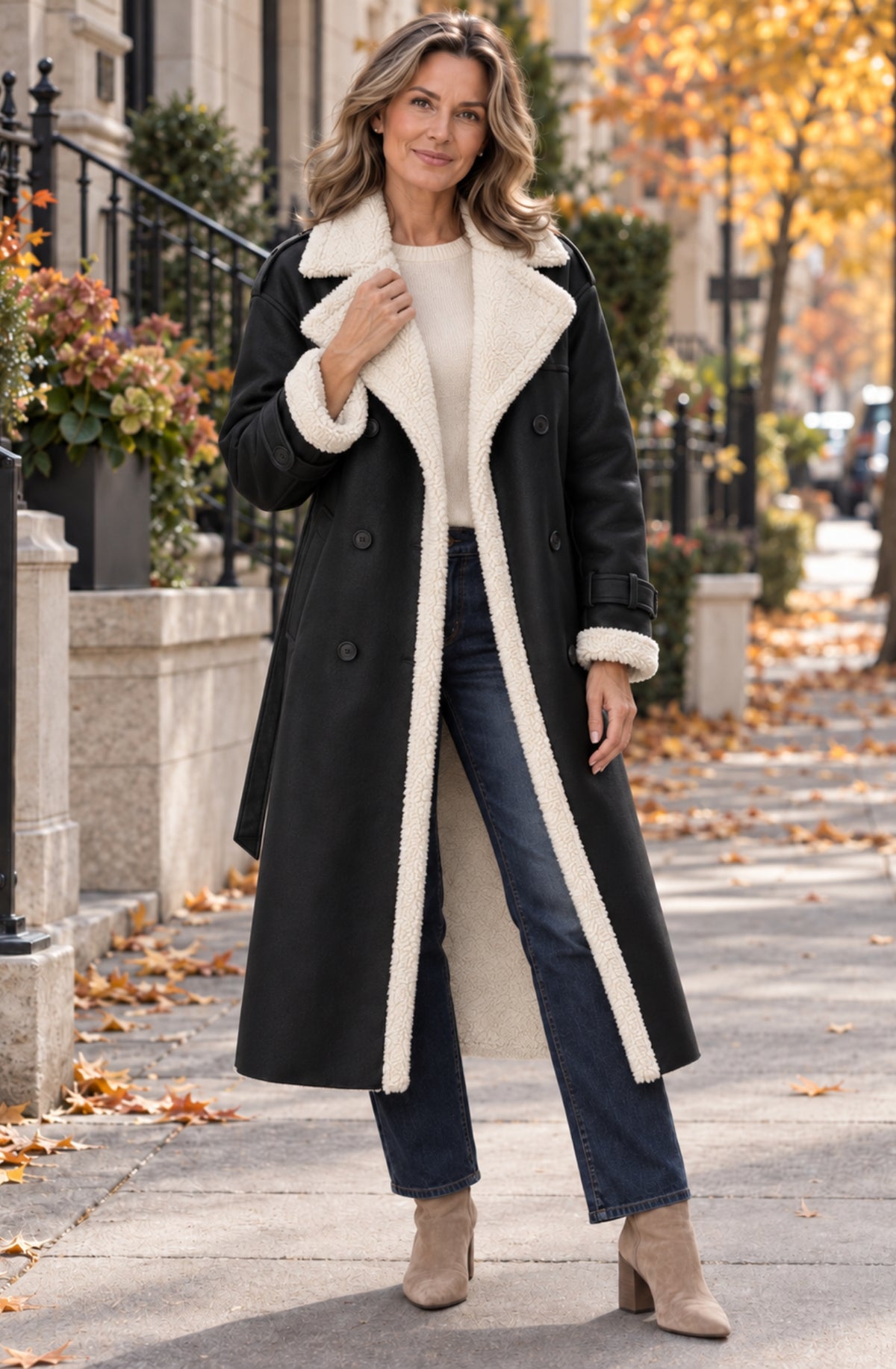 Valeria™ Luxe Teddy-Lined Trench Coat