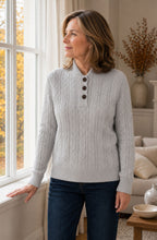Aveline™ Cable-Knit Button Collar Sweater