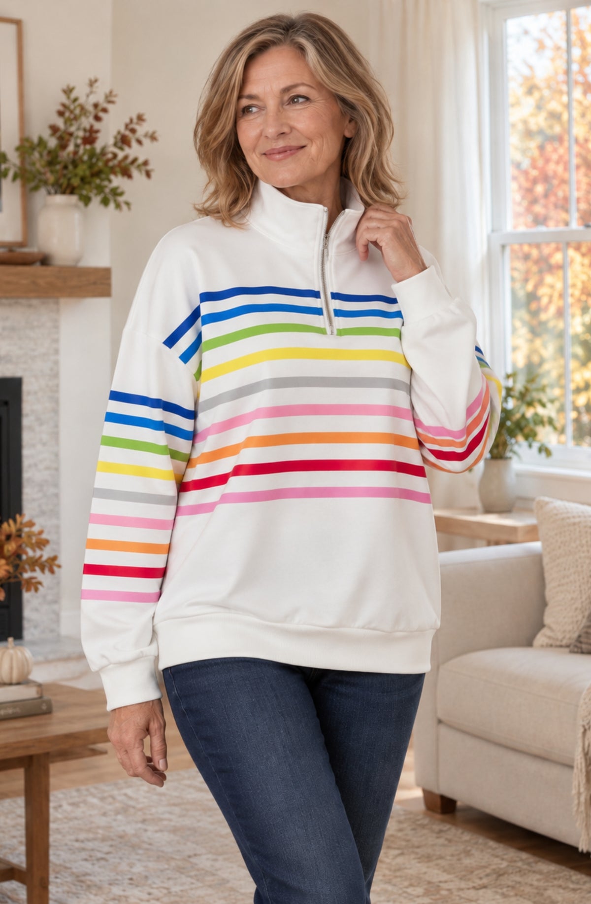 Margot™ Striped Quarter-Zip Pullover