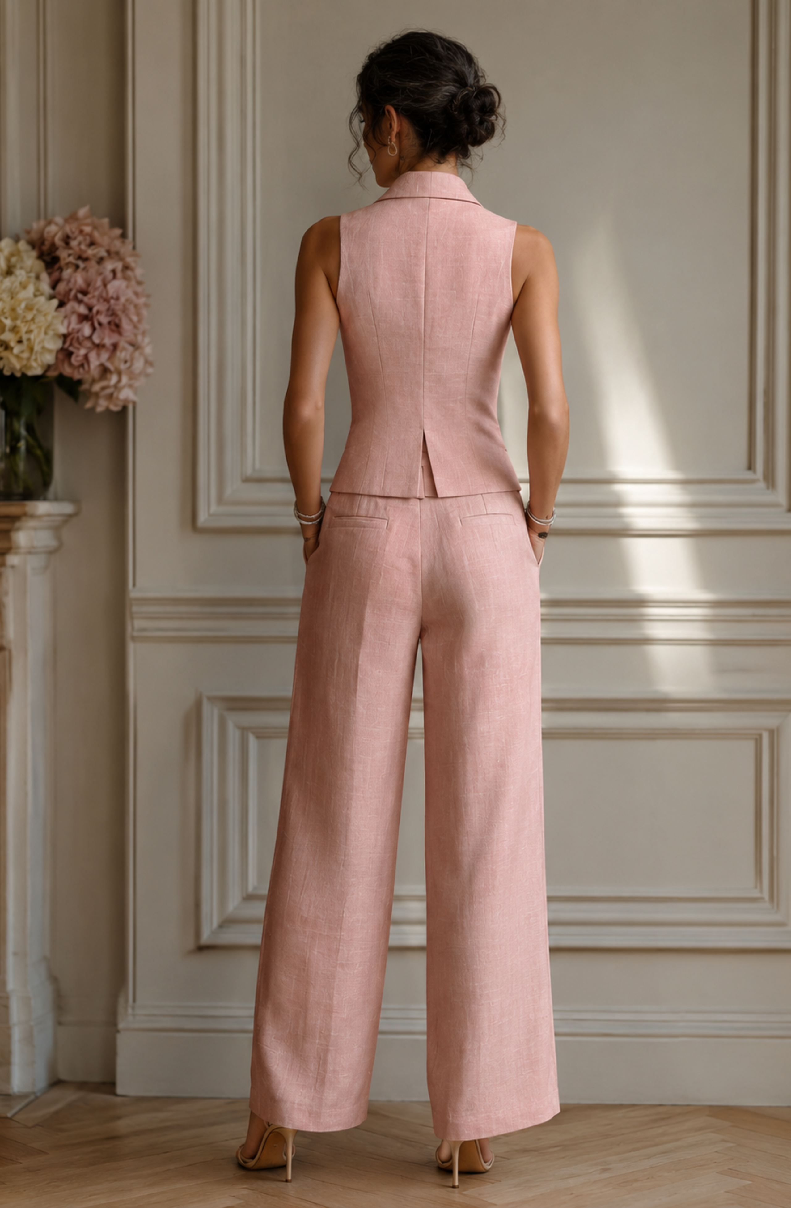 Valentina's™ | Tailored Vest & Wide-Leg Trouser Set