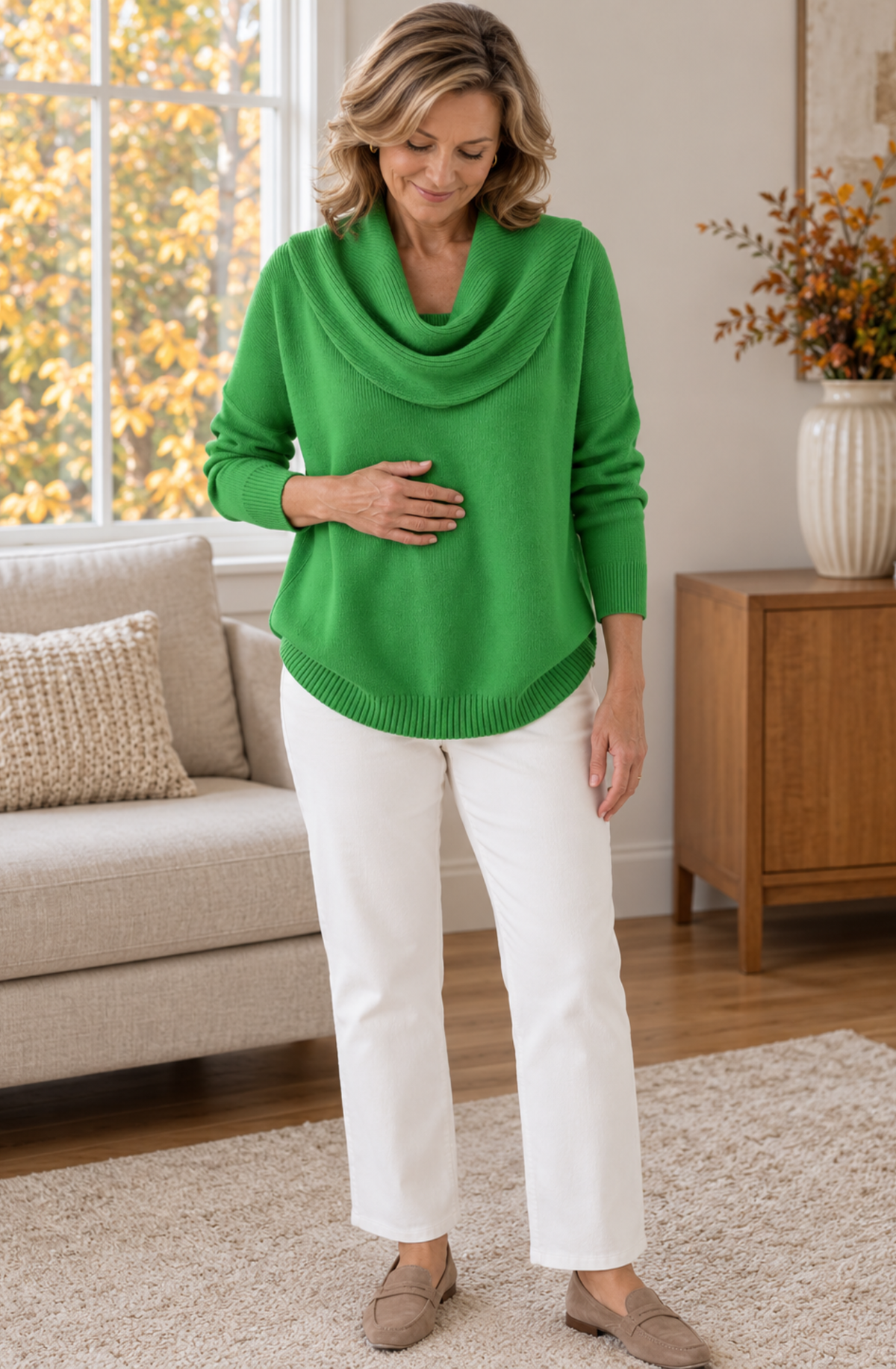 Solène™ Draped Cowl Neck Sweater