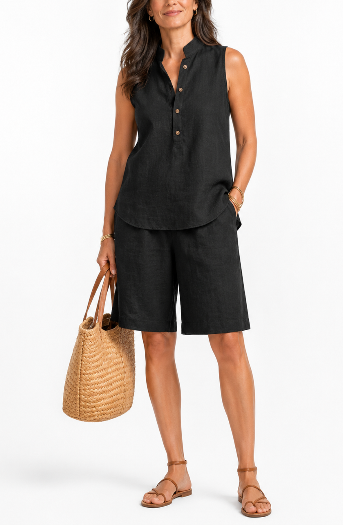 Mira™ | Linen-Look Sleeveless Short Set