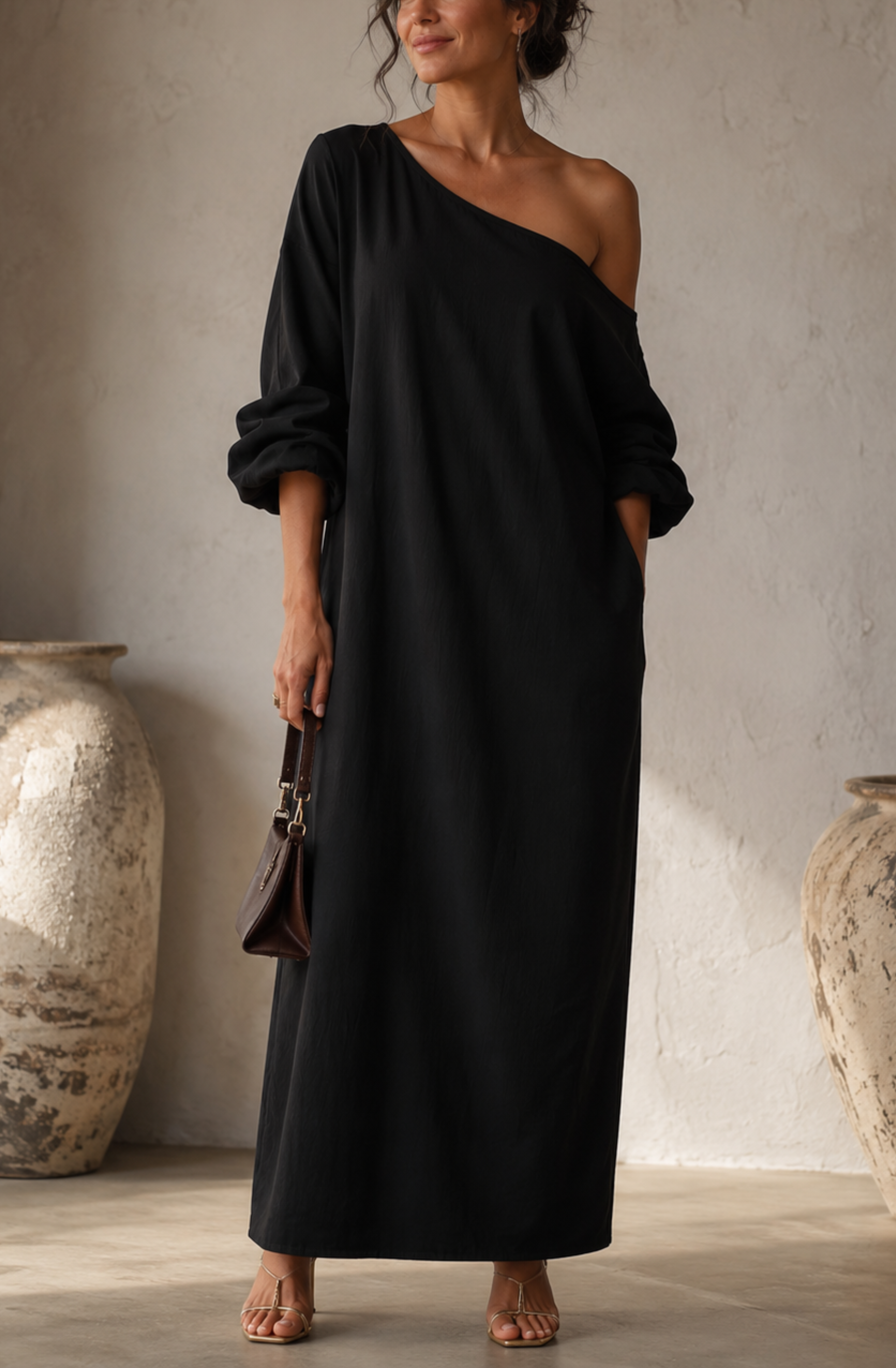 Valentina's™ | One-Shoulder Maxi Dress
