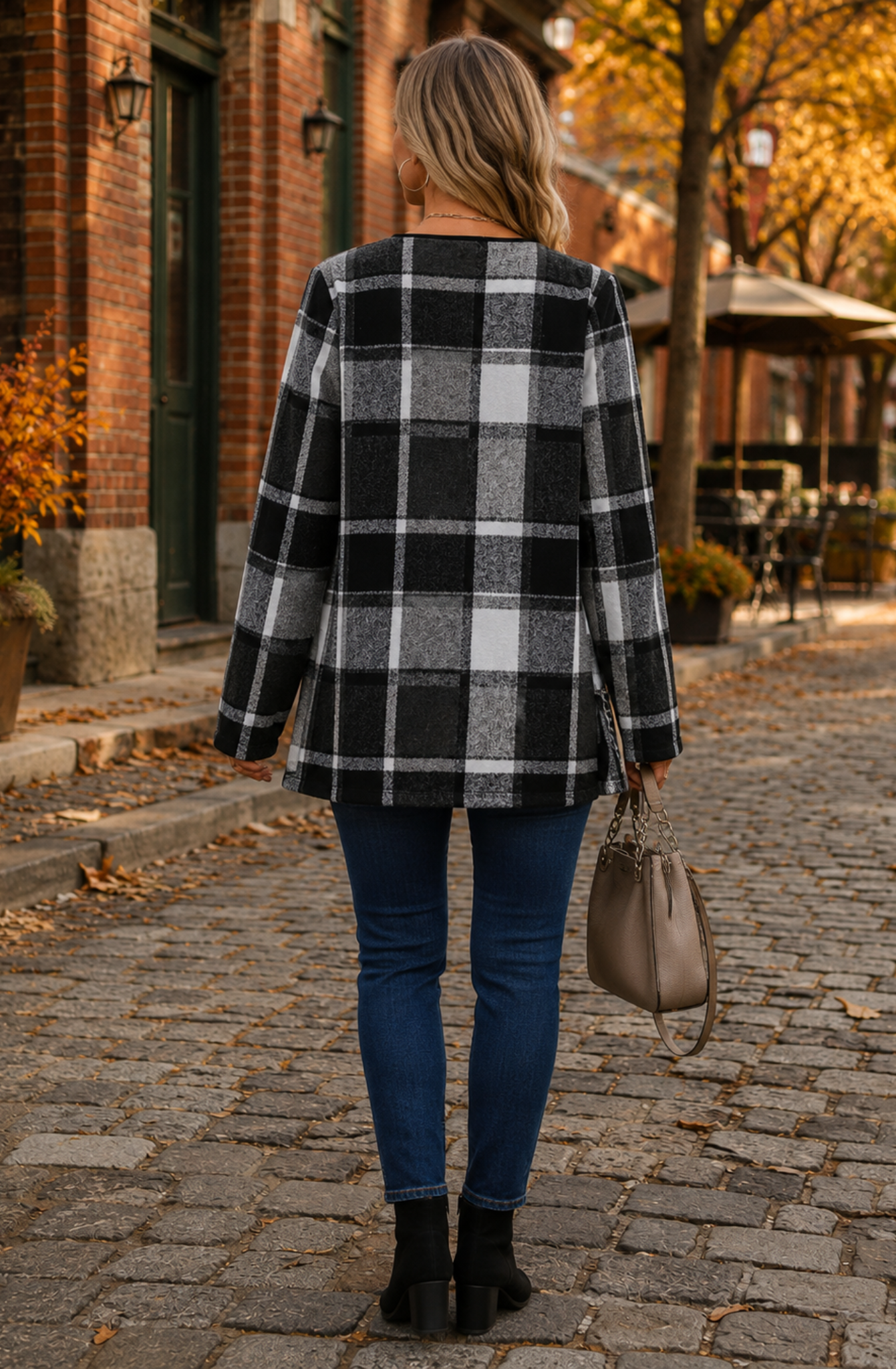 Sienna™ Plaid Draped Jacket