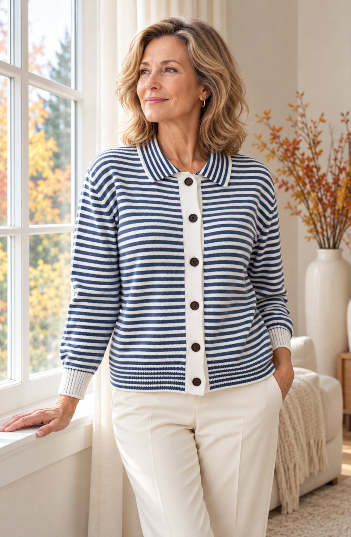 Amélie™ Striped Button Cardigan