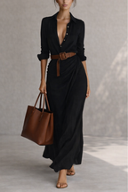 Isabella’s™ | Elegant Belted Maxi Dress
