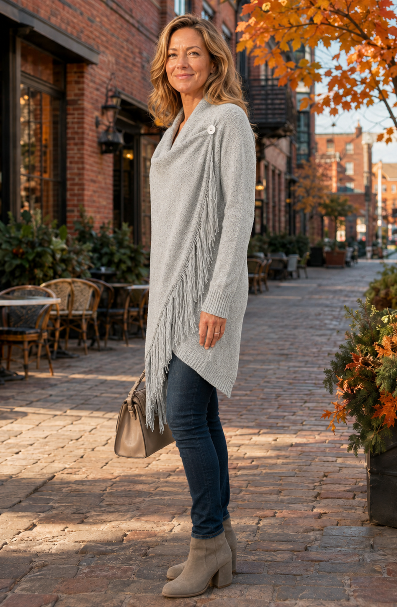Sienna™ Fringe Wrap Knit Sweater