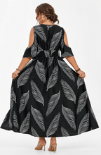 Selora™ | Breezy Print Cold-Shoulder Maxi Dress