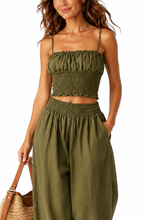 Yara™ | Smocked Crop Top & Wide-Leg Set