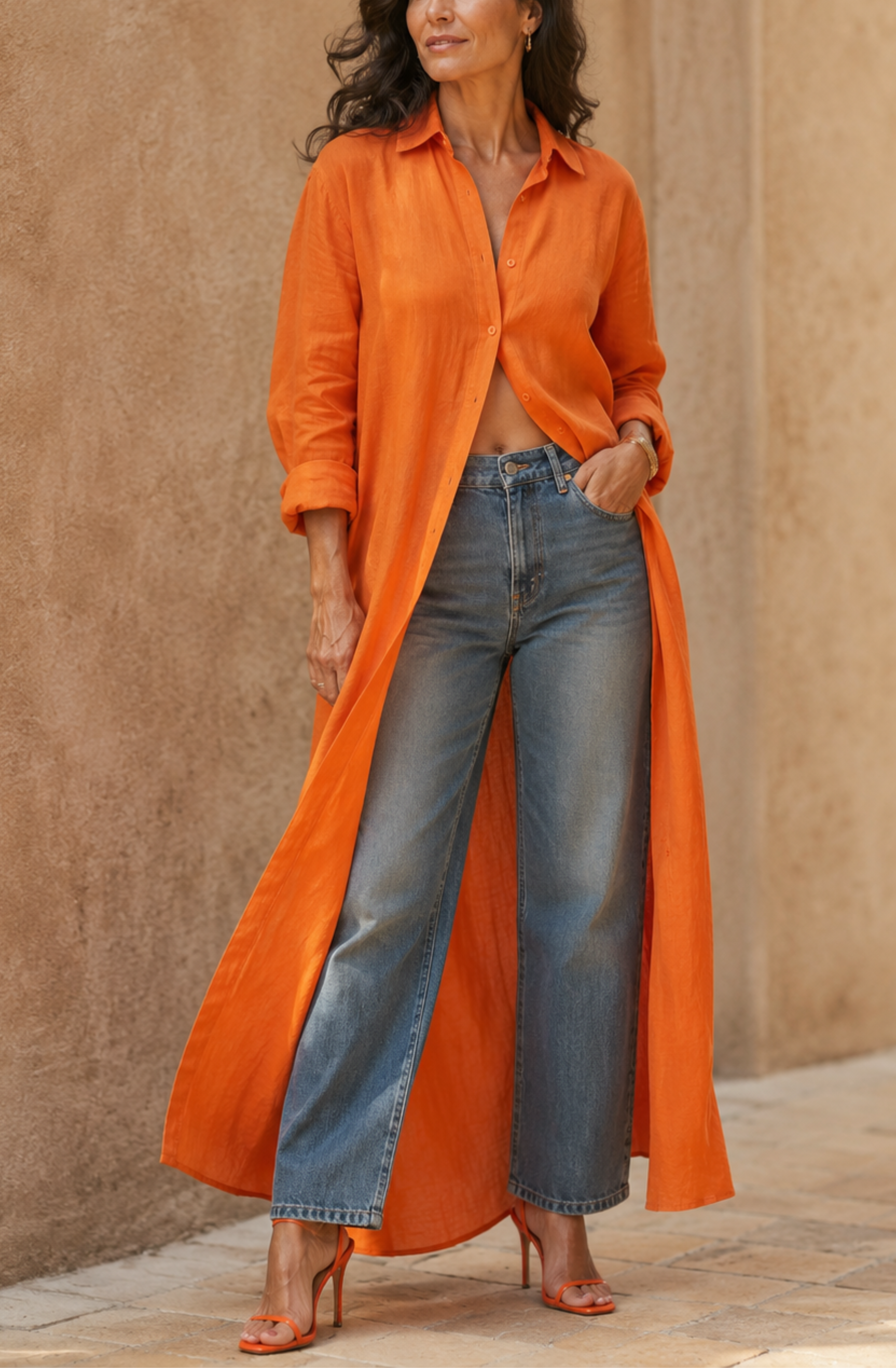 Elena™ | Flowing Maxi Shirt Dress