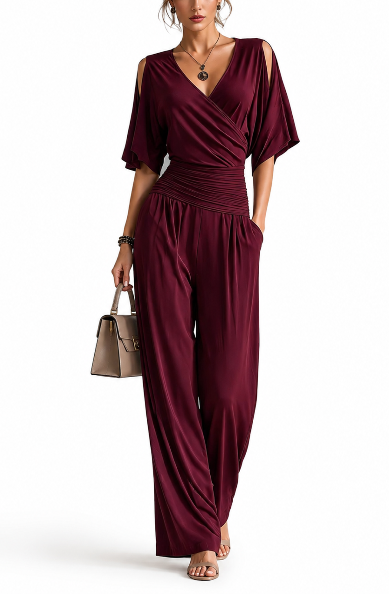 Amélie™ | Wrap-Effect Wide-Leg Jumpsuit