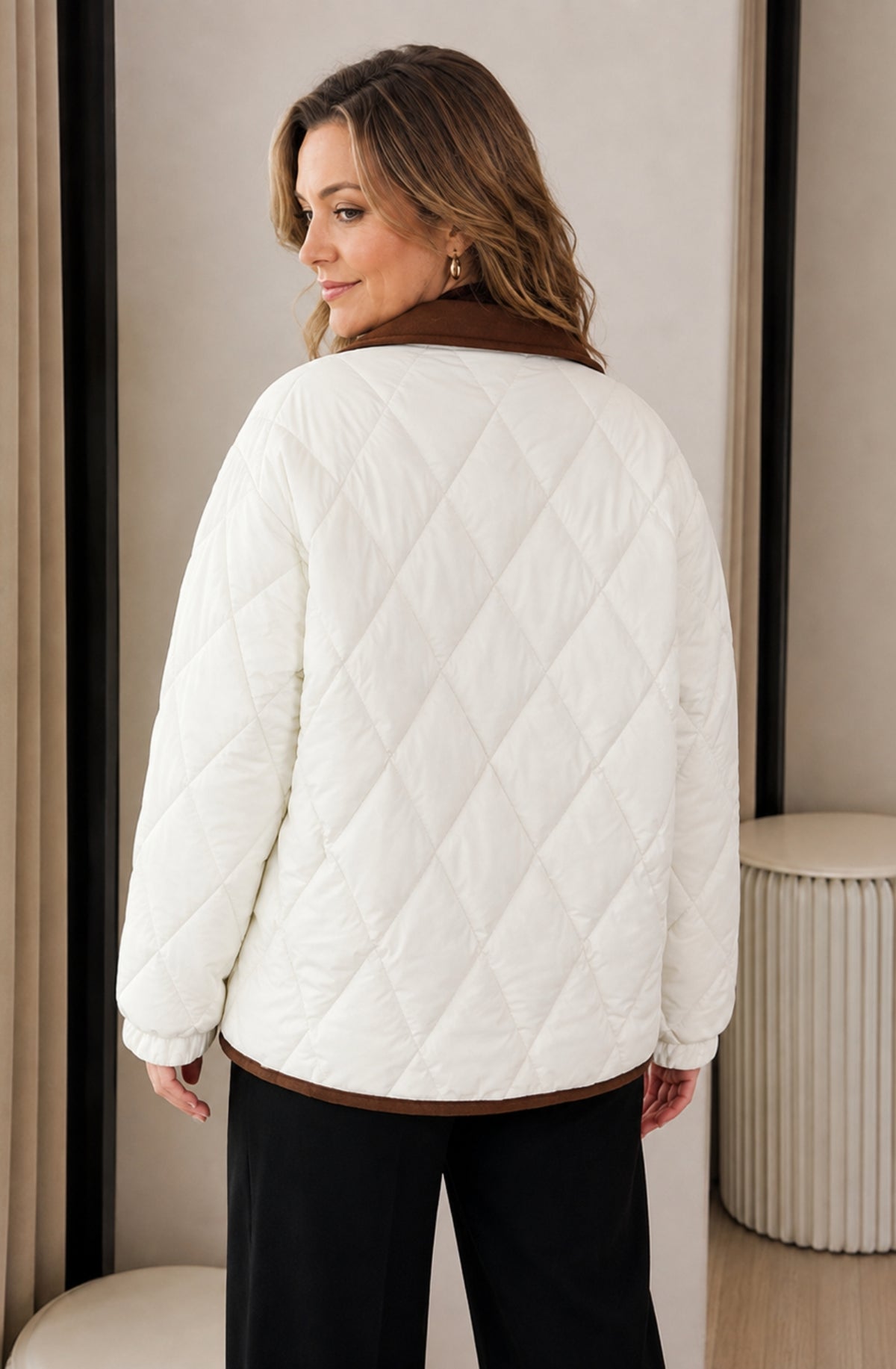 Elowen™ Quilted Corduroy Collar Jacket