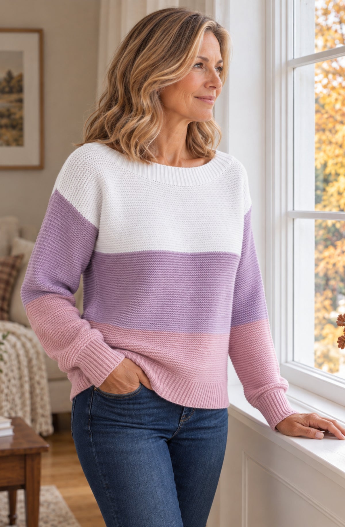 Elara™ Colour-Block Knit Sweater