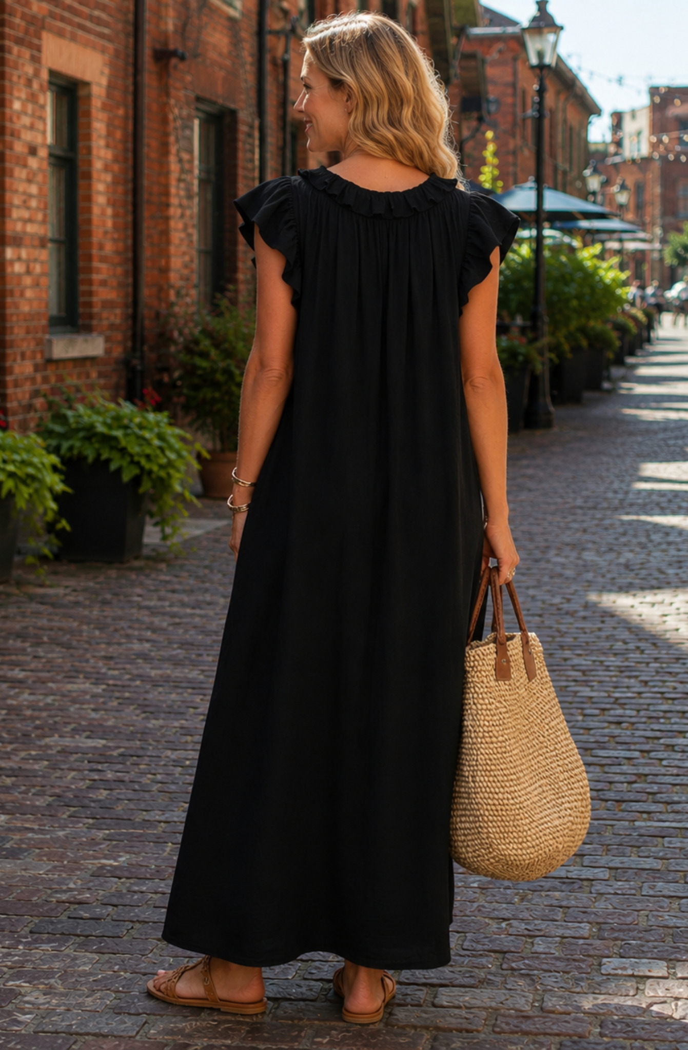 Amara™ | Ruffle V-Neck Maxi Dress