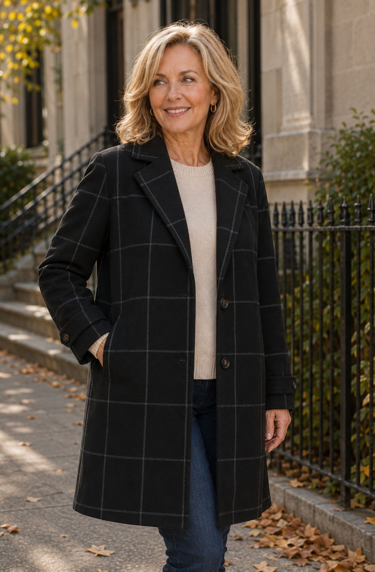 Marlena™ Classic Checked Long Coat