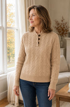 Aveline™ Cable-Knit Button Collar Sweater