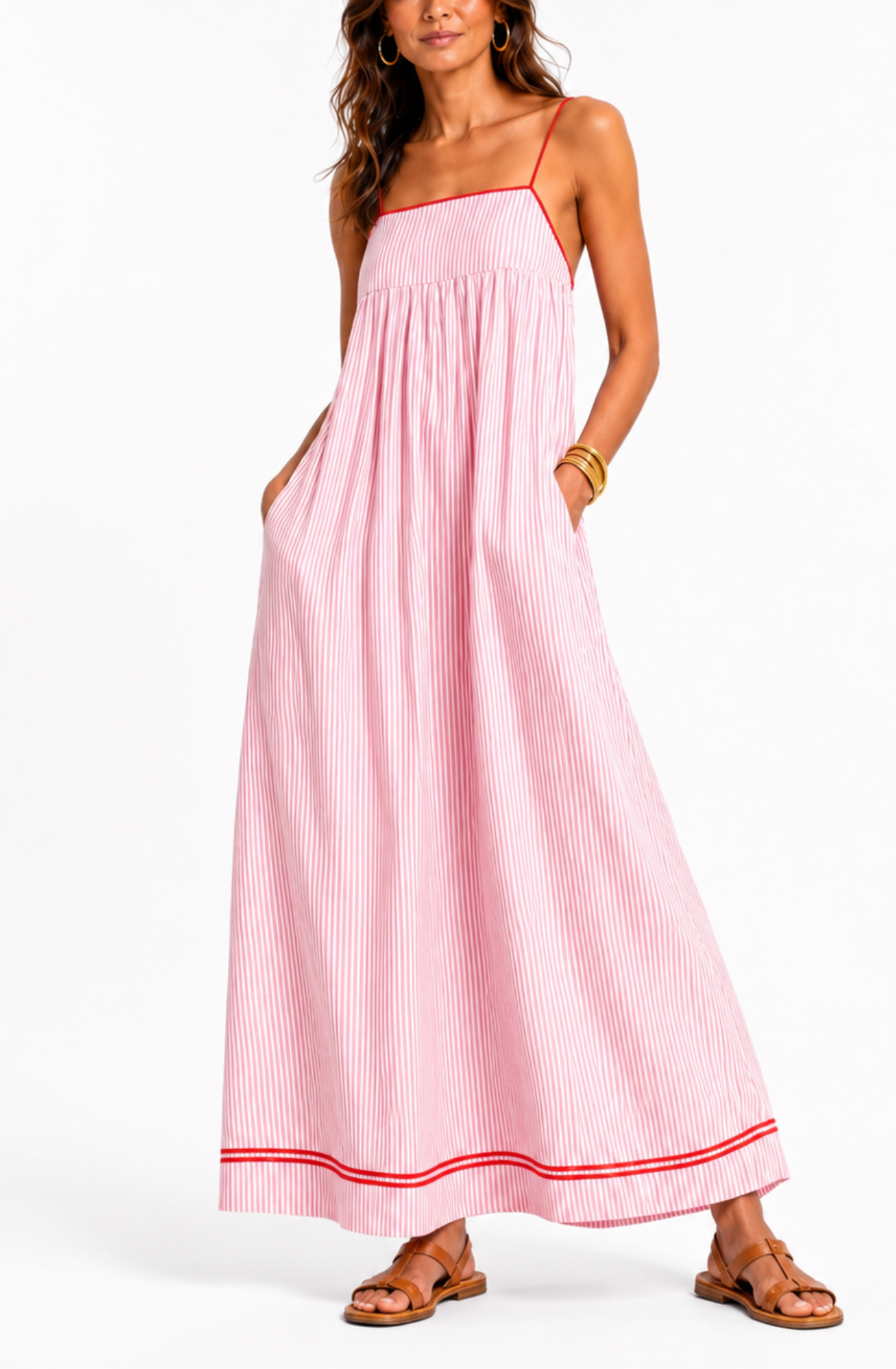 Lucia™ | Striped Strappy Maxi Dress
