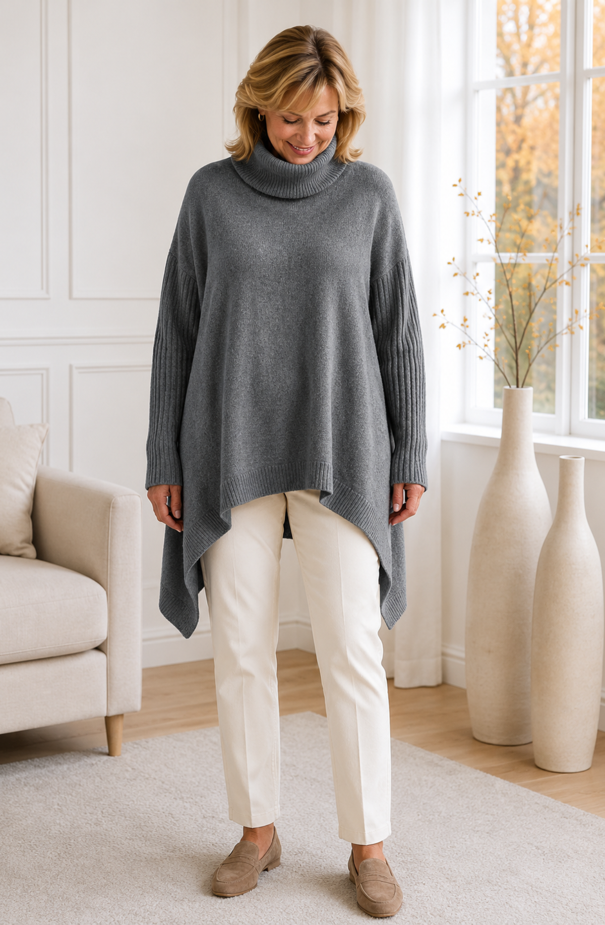 Elowen™ Asymmetrical Turtleneck Sweater