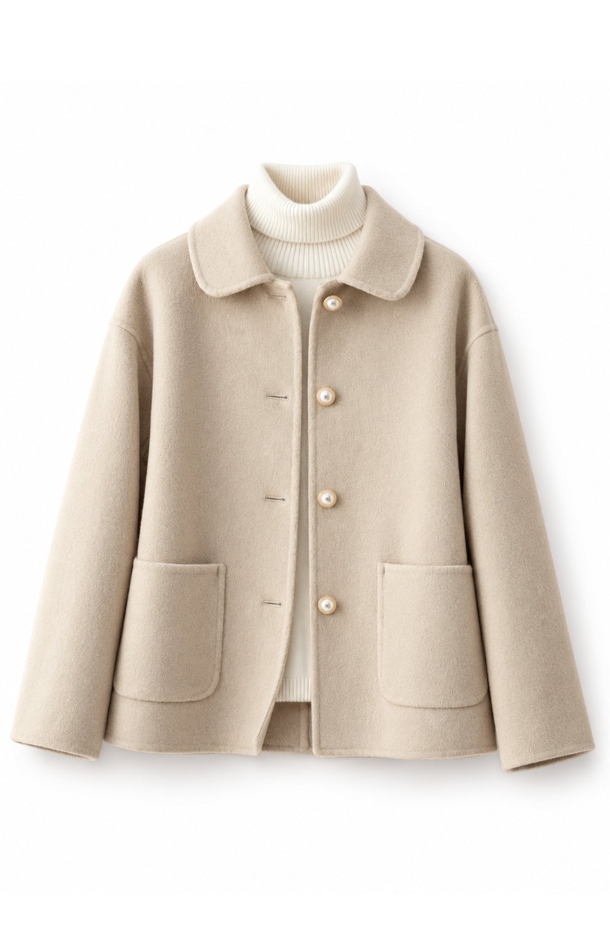 Marielle™ Pearl-Button Wool Jacket