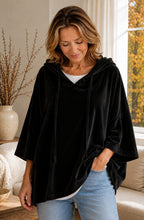 Élodie™ Oversized Velvet Hooded Top