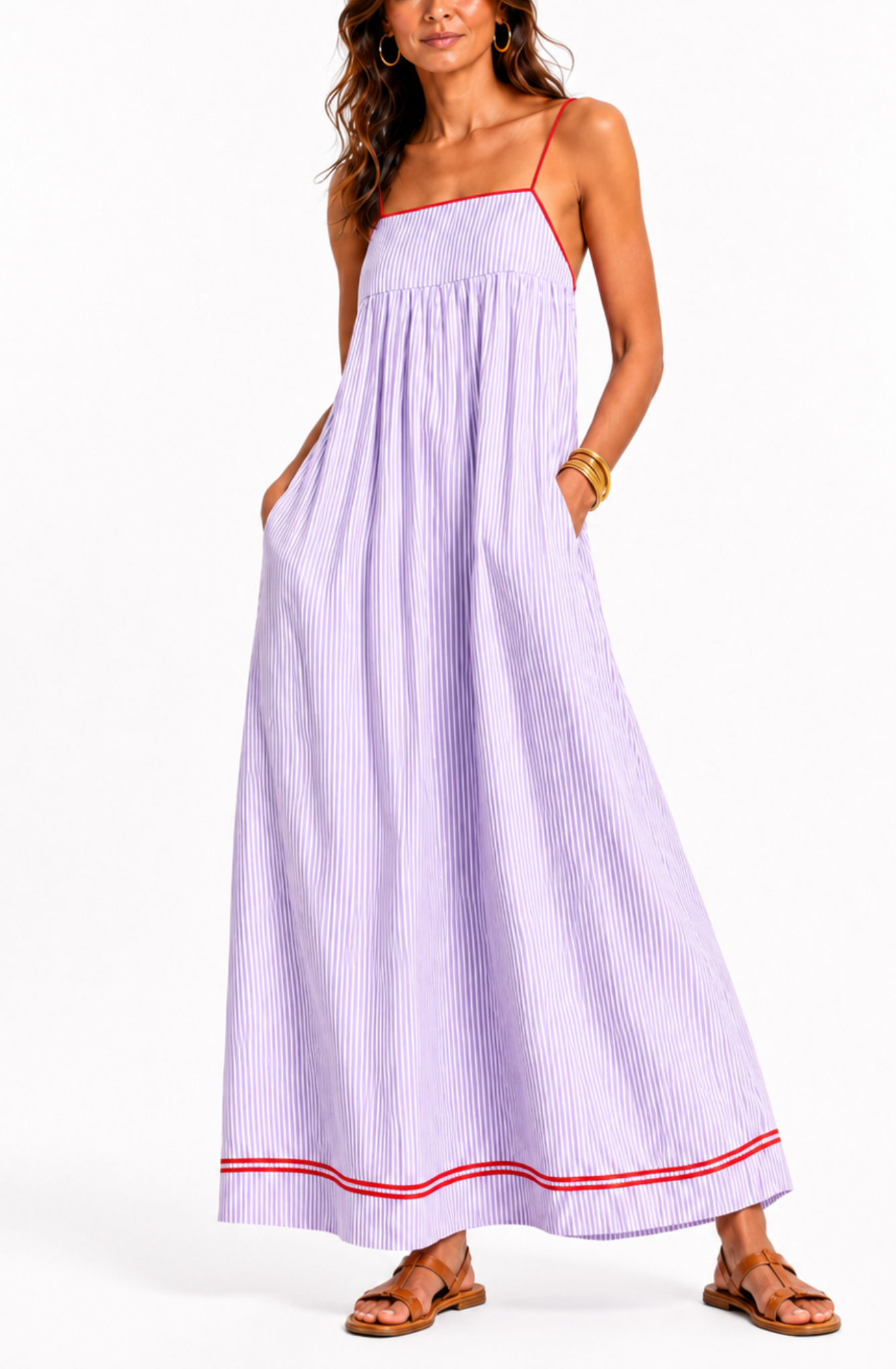 Lucia™ | Striped Strappy Maxi Dress