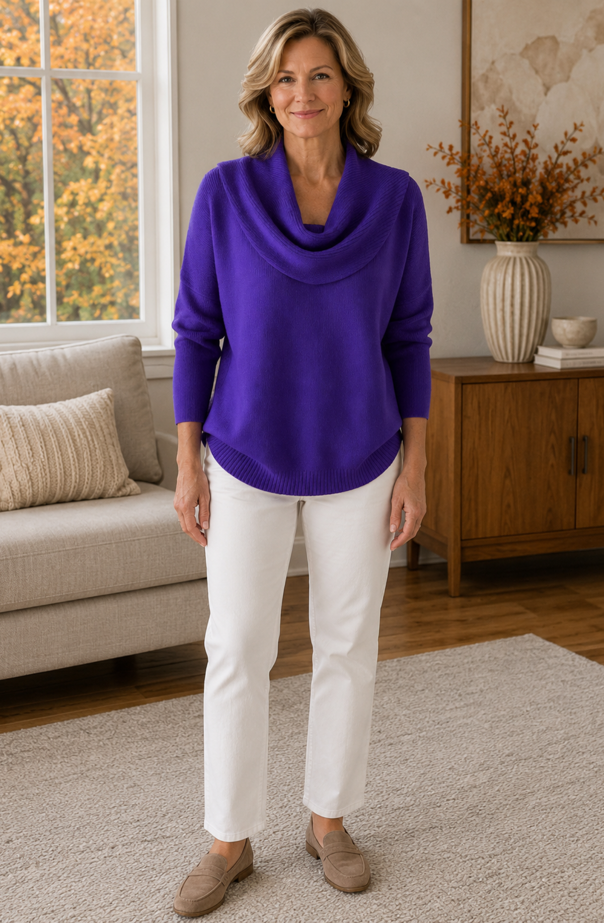 Solène™ Draped Cowl Neck Sweater