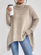 Turtleneck Dropped Shoulder Sweater
