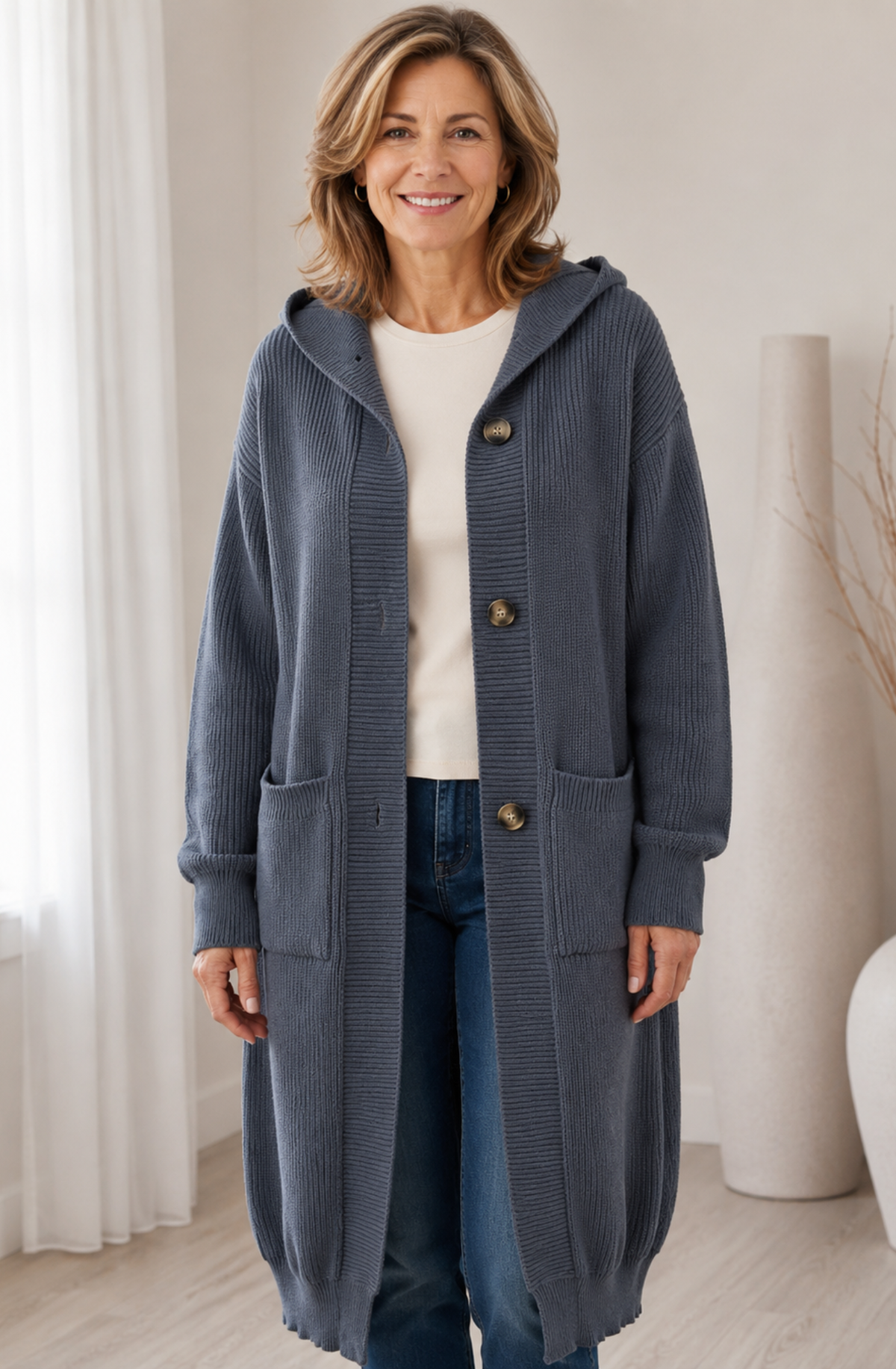 Élodie™ Elegant Long Knit Cardigan