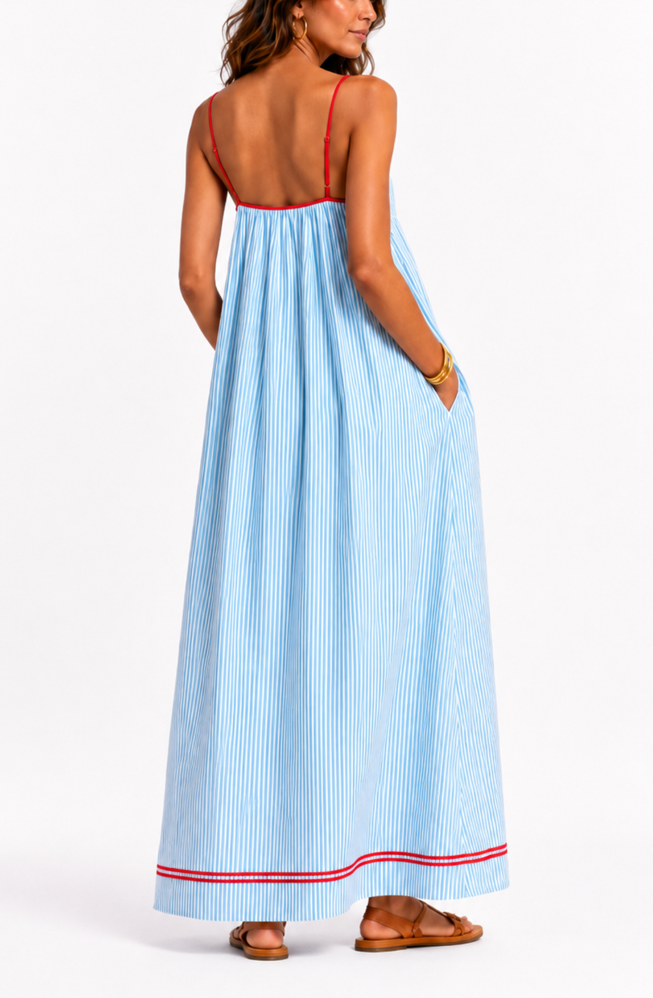 Lucia™ | Striped Strappy Maxi Dress