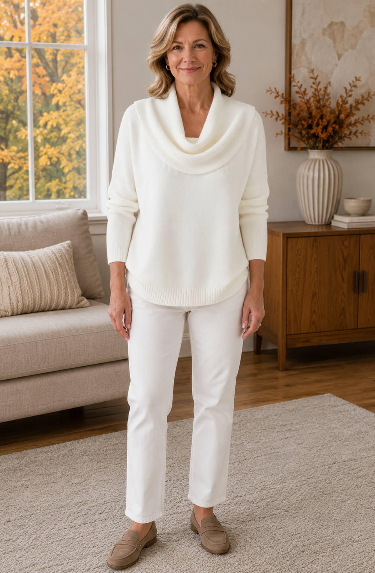 Solène™ Draped Cowl Neck Sweater