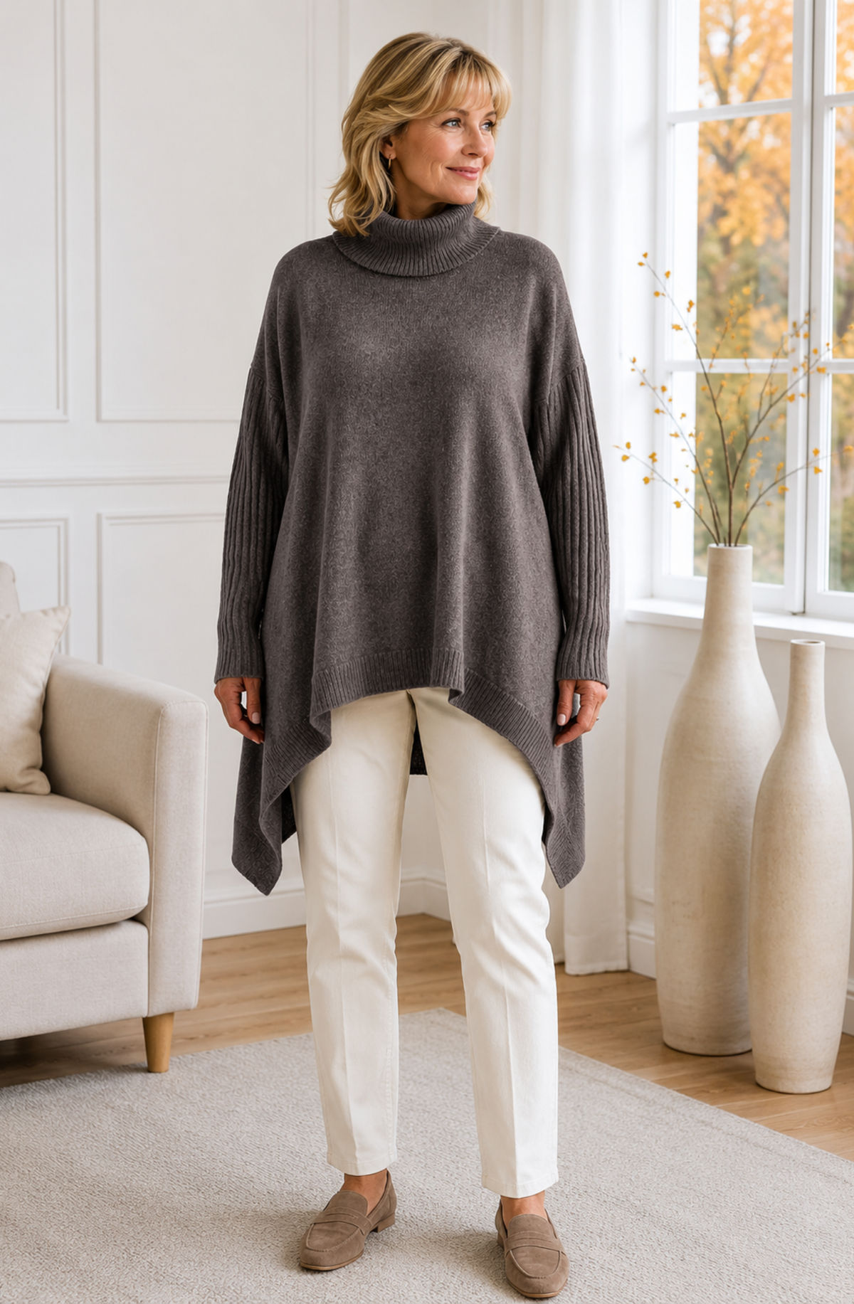 Elowen™ Asymmetrical Turtleneck Sweater