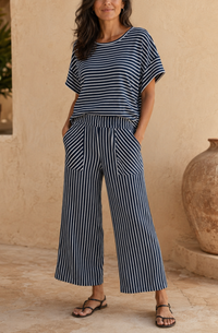 Navy Blue and White