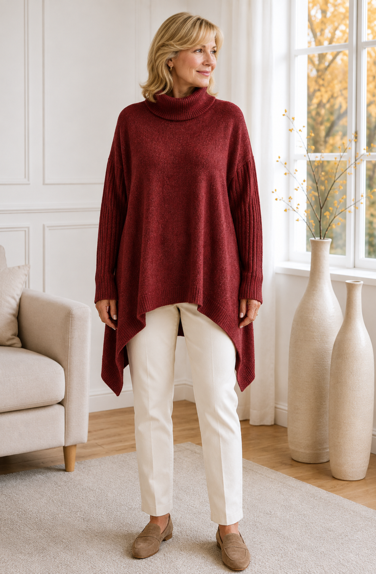 Elowen™ Asymmetrical Turtleneck Sweater