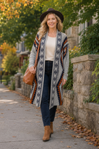 Aspen™ Tribal Knit Long Cardigan