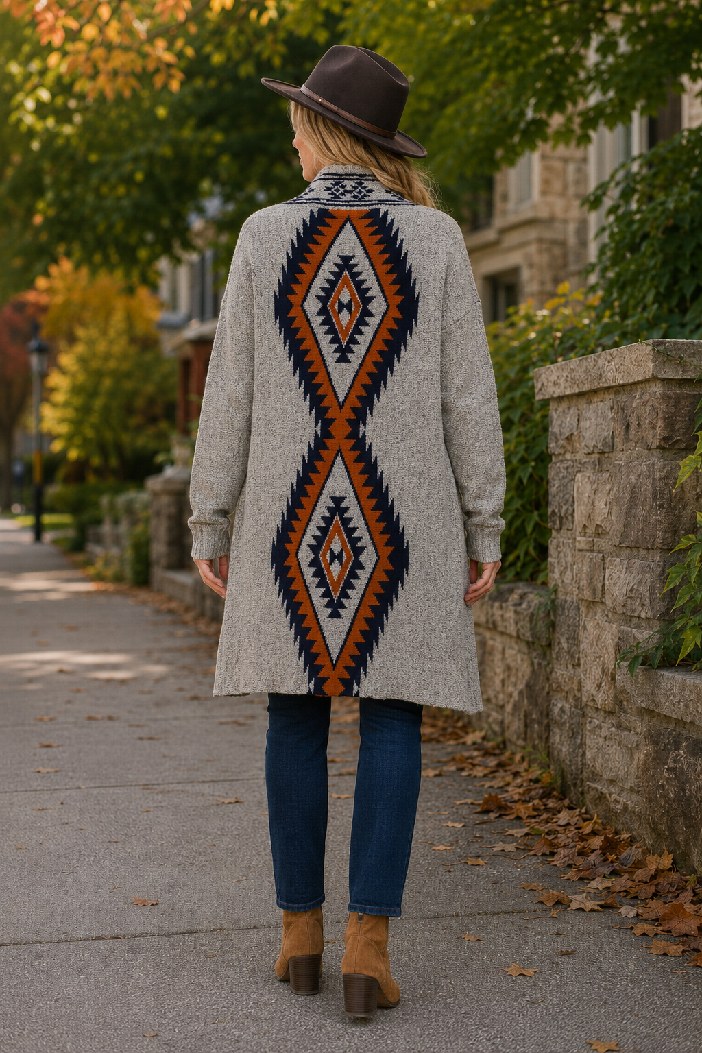 Aspen™ Tribal Knit Long Cardigan