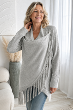 Sienna™ Fringe Wrap Knit Sweater