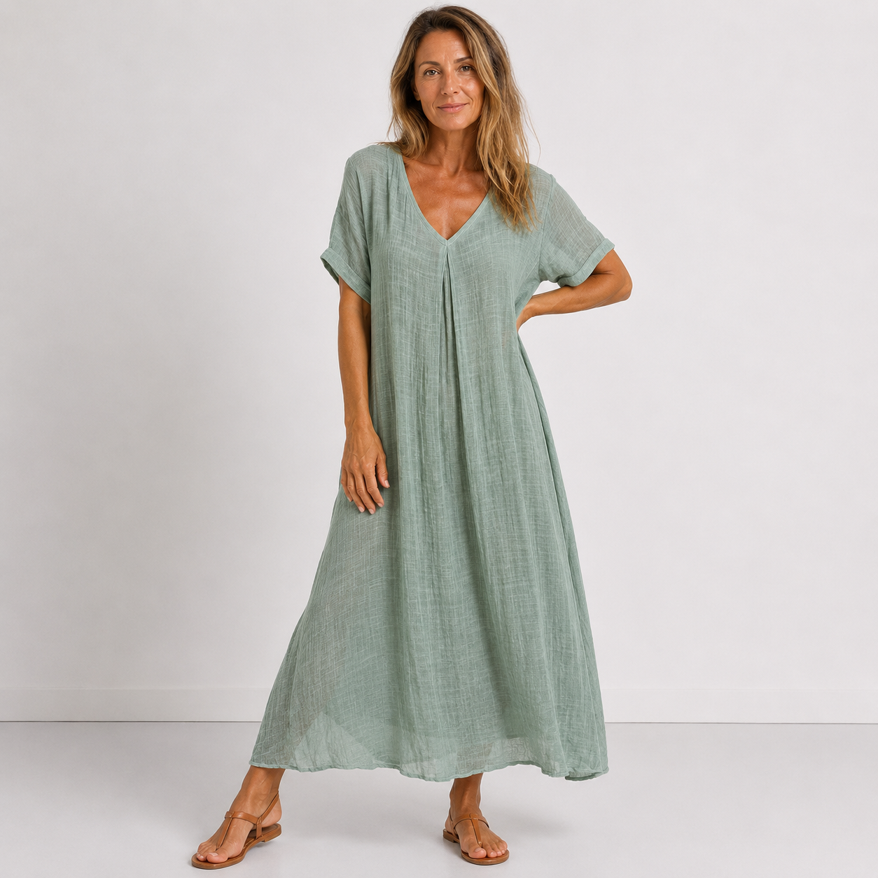 Violette - Robe longue fluide
