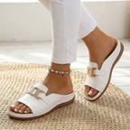 MapleLuxe™ | Gold Buckle Comfort Sandals