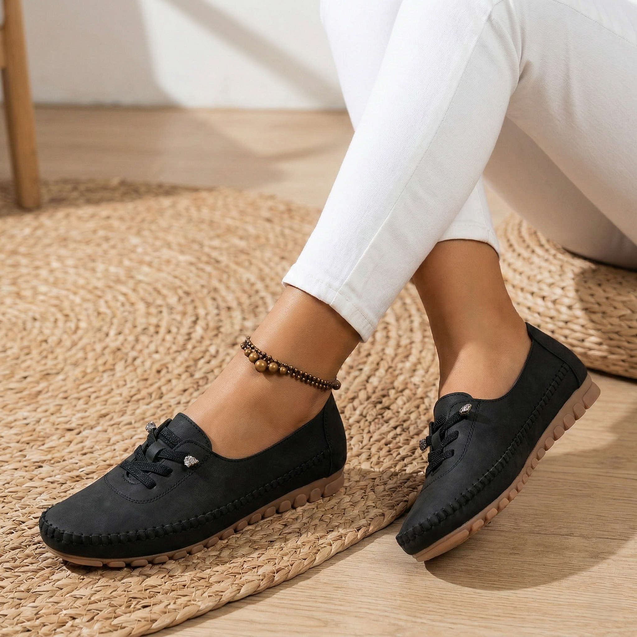 MapleStride™ | Soft-Step Lace-Up Moccasins