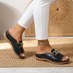 MapleLuxe™ | Gold Buckle Comfort Sandals