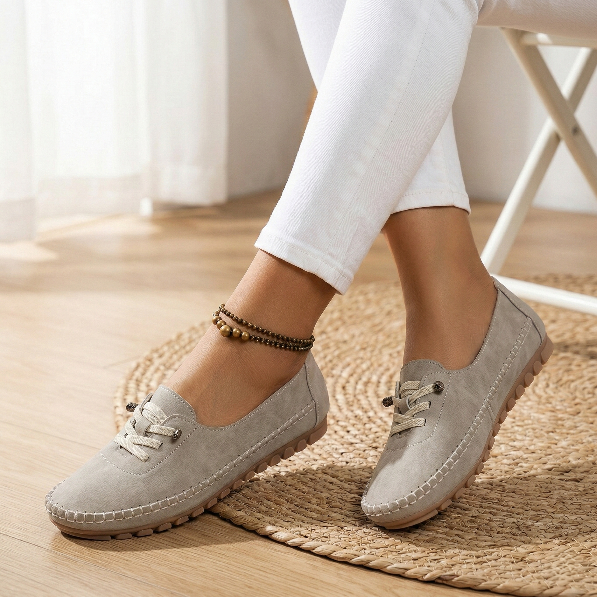 MapleStride™ | Soft-Step Lace-Up Moccasins